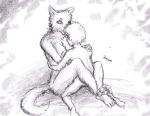  age_difference anthro breasts brismy canid canine canis female hi_res human human_on_anthro interspecies larger_female male mammal monochrome older_female sex size_difference sketch smaller_male wolf young younger_male 