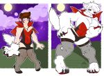  2019 anthro before_and_after big_breasts blush breast_growth breasts bulge canid canine chest_tuft clothing cloud female fishnet fishnet_legwear fur gender_transformation hair humanoid humanoid_to_anthro legwear male mammal moon mtf_transformation night nut-case outside pawpads smile solo spiral_eyes standing tongue tongue_out torn_clothing transformation tuft vampire were werecanid werecanine werewolf white_body white_fur white_hair 