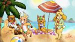  16:9 2020 4k absurd_res animal_crossing antelope anthro ball beach beach_ball beau_(animal_crossing) bottomwear bovid brown_body brown_fur bulge canid canine canis clothed clothing domestic_cat domestic_dog felid feline felis female fur group hi_res isabelle_(animal_crossing) kinkykenku male mammal multicolored_body multicolored_fur nintendo orange_body orange_fur outside palm_tree raccoon_dog seaside shirt shorts signature speedo sun swimwear tangy_(animal_crossing) tanuki tom_nook_(animal_crossing) topless topwear tree umbrella video_games water white_body white_fur yellow_body yellow_fur 