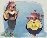  &lt;3 anthro brown_body brown_fur brown_hair clothed clothing coat female fully_clothed fur green_eyes hair lagomorph leporid looking_at_viewer mammal midriff multicolored_hair open_mouth rabbit reign-2004 solo tan_body tan_fur topwear two_tone_hair 