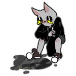  1:1 2020 30mrknowitall alpha_channel ambiguous_gender bodily_fluids bottomwear cat_ears_(disambiguation) clothed clothing crying digital_media_(artwork) domestic_cat felid feline felis felis_catus footwear hoodie low_res mammal puddle shoes simple_background solo tears topwear transparent_background 