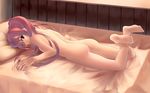  ass barefoot bed kousaka_tamaki long_hair nude oyamada_musshu red_hair solo to_heart_2 