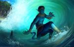  2012 abs absurd_res animal_humanoid arvalis day detailed_background digital_media_(artwork) fish fish_humanoid hi_res humanoid male marine marine_humanoid outside shark_humanoid sky smile standing water 