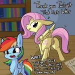  1:1 2020 anus blush book cutie_mark dialogue duo english_text equid equine female feral fluttershy_(mlp) friendship_is_magic genitals hi_res inside male mammal my_little_pony pterippus pussy rainbow_dash_(mlp) text tjpones wings 