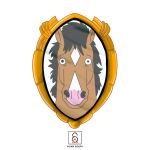  1:1 2020 bojack_horseman bojack_horseman_(character) equid equine hi_res hiram_ochoa horse looking_at_viewer male mammal mirror netflix signature simple_background solo white_background 