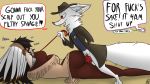  16:9 albinefox anthro balls big_butt bodily_fluids breasts butt canid canine clothing cowboy dark_skin disney english_text fan_character female fox fur gag gagged genital_fluids genitals hat headdress headgear headwear hi_res human human_on_anthro humor interspecies judy_hopps knot larger_female lying male male/female male_dominatin mammal marshmallow_(albinefox) native_american nick_wilde profanity pussy rape_play roleplay sex side_boob simple_background size_difference slave slave_chan_(albinefox) smaller_male text white_body white_fur zootopia 