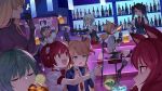  6+girls alcohol alma_armas animal_ears banana_peel bar bartender beer beer_mug blonde_hair blue_hawaii bottle cat_ears cat_girl champagne champagne_bottle closed_eyes cocktail cocktail_umbrella crossover cup cyberpunk dana_zane doll_joints dorothy_haze drinking drinking_glass g28_(girls_frontline) girls_frontline green_hair grey_hair haijin highres idw_(girls_frontline) jill_stingray liquor mechanical_arm multiple_girls official_art prosthesis prosthetic_arm purple_hair red_hair sei_asagiri sparkle spit_take spitting stella_hoshii stool super_shorty_(girls_frontline) tropical_drink va-11_hall-a vodka waitress whiskey wine wine_bottle wine_glass 