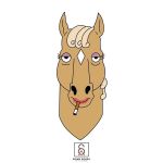  1:1 2020 beatrice_horseman bojack_horseman cigarette equid equine female hiram_ochoa horse looking_at_viewer mammal netflix signature simple_background smoking solo white_background 