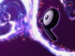  abstract_background black_eyes commentary creature english_commentary floating full_body gen_3_pokemon ilkcmp no_humans pokemon pokemon_(creature) purple_background solo sparkle unown 