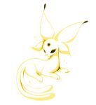  beta_pokemon black_eyes charamells creature espeon_(beta) full_body lying no_humans on_stomach pokemon pokemon_(creature) pokemon_(game) pokemon_gsc pokemon_gsc_beta prototype simple_background solo sparkle standing white_background 