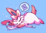  :3 closed_eyes creature flufflixx full_body gen_6_pokemon lying no_humans on_stomach pokemon pokemon_(creature) shadow sleeping solo speech_bubble sylveon zzz 