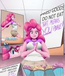  ! alternate_species breasts clothed clothing comic cupcake cyrus_physhor female food friendship_is_magic hi_res human human_only licking licking_lips mammal my_little_pony not_furry pinkie_pie_(mlp) solo text tongue tongue_out 