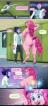  alternate_species anthro big_breasts big_butt breast_size_difference breasts butt clothed clothing comic cyrus_physhor dialogue duo english_text equid equine female friendship_is_magic fully_clothed hi_res horse huge_butt human mammal my_little_pony nipples nude pinkie_pie_(mlp) pony text twilight_sparkle_(mlp) 