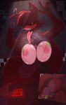  2020 absurd_res animatronic anthro bedroom_eyes big_breasts big_butt bikini bodily_fluids breasts breasts_on_glass butt button_(disambiguation) camera camera_view canid canine clothing computer detailed_background digital_media_(artwork) ear_piercing ear_ring fatelogic female five_nights_at_freddy&#039;s fox foxy_(fnaf) fur genitals hi_res hook human laptop looking_at_viewer machine mammal narrowed_eyes nipple_piercing nipples nude piercing pussy red_body red_fur red_skin robot scratch seductive sling smile sweat swimwear tongue tongue_piercing uncanny_valley vaginal video_games yellow_eyes 