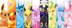  :3 black_eyes blue_eyes brown_eyes bug butterfly commentary_request creature eevee electricity espeon face fire flareon full_moon gen_1_pokemon gen_2_pokemon gen_4_pokemon gen_6_pokemon glaceon grass insect leaf leafeon looking_at_viewer maiko_(mimi) moon multicolored multicolored_background night night_sky no_humans pokemon pokemon_(creature) sky snow snowflakes sylveon umbreon vaporeon water wind 