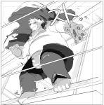  2020 anthro asian_clothing belly bulge canid canine chisa_sa clothing east_asian_clothing fundoshi humanoid_hands japanese_clothing kemono male mammal overweight overweight_male raccoon_dog solo tanuki underwear 