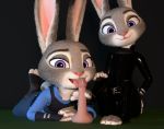  3d_(artwork) anthro chickenass clothed clothing digital_media_(artwork) dildo disney duo feet fellatio female foot_fetish foot_play footjob fur genitals hi_res judy_hopps lagomorph leporid licking looking_at_viewer mammal oral penile penis purple_eyes rabbit rubber sex sex_toy toes tongue tongue_out zootopia 