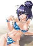  arm_support bikini breasts hayase_mitsuki kimi_ga_nozomu_eien large_breasts long_hair misnon_the_great nipple_slip nipples ponytail solo swimsuit 