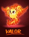  bird bird_focus brown_eyes creature english_text flying full_body gen_1_pokemon moltres no_humans pokemon pokemon_(creature) pokemon_(game) pokemon_go red_theme solo team_valor tintreas 