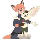  2019 anthro bottomwear canid canine clothed clothing disney duo fennec finnick fox fully_clothed fur mammal necktie nick_wilde orange_body orange_fur pants piberius_w red_fox shirt standing tan_body tan_fur topwear zootopia 