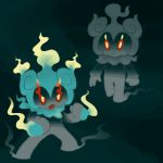  black_background creature full_body gen_7_pokemon looking_at_viewer marshadow pokemon pokemon_(creature) simple_background standing zeefster 