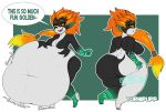  after_vore belly big_belly big_butt breasts butt english_text female female_pred hair hi_res huge_butt humanoid hyper hyper_belly looking_back midna nintendo oral_vore orange_hair overweight overweight_female red_eyes simple_background text the_legend_of_zelda twili twilight_princess unknown_artist video_games vore wide_hips 