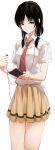  1girl absurdres cellphone earphones earphones_removed highres low_twintails matsunaga777 necktie phone smartphone solo tamura_yuri twintails watashi_ga_motenai_no_wa_dou_kangaetemo_omaera_ga_warui! 