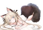  animal_ears ass blonde_hair blue_eyes blush catgirl horz long_hair original reflection sketch skirt tail twintails 