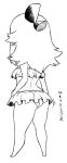  1girl ass bow bravely_default:_flying_fairy bravely_default_(series) commentary_request edea_lee hair_bow long_hair monochrome simple_background solo swimsuit tsukudani_(coke-buta) white_background 