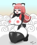  absurd_res anthro big_breasts blush breasts clothing female giant_panda hi_res legwear looking_at_viewer mammal mostly_nude nipples solo stockings tonytoran ursid 