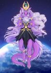  2020 4_toes 5_fingers anthro breasts detailed_background digital_media_(artwork) digitigrade dragon female fingers hi_res lycangel night non-mammal_breasts outside purple_body purple_skin sky solo star starry_sky toes wingless_dragon 