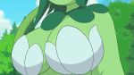  16:9 animated big_breasts breast_focus breasts clothing elemental_creature elemental_humanoid female flora_fauna green_body humanoid nature nipples not_furry plant plant_humanoid short_playtime solo tree znhc 