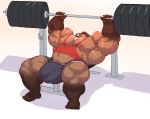  2020 5_fingers 5_toes anthro balls_outline barbell beard biceps big_bulge big_muscles bluekumabox broody brown_body brown_fur brown_hair bulge clothed clothing exercise facial_hair fingers fur genital_outline hair huge_bulge huge_muscles hyper hyper_bulge hyper_muscles jewelry male mammal musclegut muscular muscular_male necklace nipples pecs penis_outline pink_nipples pink_nose plantigrade quads shirt solo suid suina sus_(pig) tank_top toes topwear triceps tusks underwear weightlifting wild_boar workout 