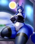  2020 aozora_(tasogare_aozora) armwear big_breasts blue_body blue_ears blue_hair blue_tail breasts camel_toe canid canine clothed clothing curvy_figure dated female fox hair huge_breasts krystal legwear looking_at_viewer mammal navel nintendo nipple_outline solo star_fox thick_thighs video_games voluptuous white_body wide_hips 