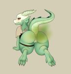  2018 4_toes anthro anus baniraad biped breasts butt cleric digital_media_(artwork) digitigrade dragon fart fart_fetish female genitals hi_res horn humanoid_genitalia humanoid_hands humanoid_pussy hybrid kobold looking_back pussy raised_tail rear_view scalie seductive simple_background solo toes wings 