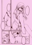  1girl blush feet luke_fon_fabre monochrome pink sample takayoshi tales_of_(series) tales_of_the_abyss tear_grants thighhighs 