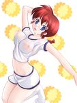  bad_id bad_pixiv_id blue_eyes blush braid breasts covered_nipples cum facial genderswap genderswap_(mtf) jumping large_breasts midriff minazuki_(jo) ranma-chan ranma_1/2 red_hair saotome_ranma see-through shorts single_braid socks solo suggestive_fluid wet wet_clothes 