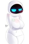 anthro blue_eyes blush breasts disney eve_(wall-e) female half-closed machine narrowed_eyes not_furry pixar robot simple_background solo unknown_artist wall-e 
