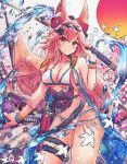  animal_ears bikini cosplay fate/grand_order katsushika_hokusai_(fate/grand_order) swimsuits tail tamamo_no_mae yazuishou_ray 