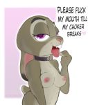  &lt;3 &lt;3_eyes 2019 anthro breasts buckteeth choker dialogue disney ears_down english_text female hi_res jewelry judy_hopps lagomorph leporid mammal marthasays meme necklace nipples pivoted_ears profanity purple_eyes rabbit solo teeth text tongue tongue_out until_it_snaps zootopia 