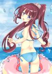  1girl absurdres ass bikini blush breasts highres long_hair miyuki_(yxbt7) new_game! ocean solo swimsuit takimoto_hifumi 