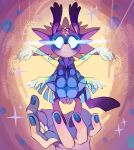  colored_nails fur glowing glowing_eyes magi-chan multi_arm multi_limb nails purple_body purple_fur sonichu_(series) sonichu_(species) sony-shock 