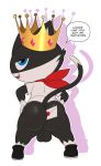  absurd_res anthro atlus blue_eyes butt chibi domestic_cat envelope felid feline felis hi_res jerseydevil male mammal megami_tensei megami_tensei_persona morgana_(persona) seductive thick_thighs video_games 