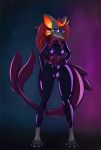  2020 anthro big_breasts blue_eyes breasts bulge clothed clothing corset cynthia digital_media_(artwork) dragon dutchsyndicalist female fingers fish genitals gynomorph hair hi_res hybrid intersex lingerie looking_at_viewer marine red_hair rubber shark simple_background smile solo topwear 