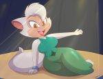  2020 anthro bigdon1992 cats_don&#039;t_dance clothing digital_media_(artwork) domestic_cat felid feline felis female fur looking_at_viewer mammal nyuroraxbigdon pinup pose sawyer_(cats_don&#039;t_dance) simple_background smile solo warner_brothers white_body white_fur 