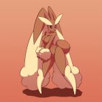  aikaanarchy anthro big_breasts black_sclera breasts brown_body brown_fur featureless_breasts female fluffy fur lagomorph lopunny mammal nintendo nude pink_nose pok&eacute;mon pok&eacute;mon_(species) simple_background solo video_games 