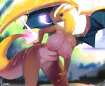  areola big_areola big_breasts breasts charizard dragon genitals hand_on_hip nintendo nipples pok&eacute;mon pok&eacute;mon_(species) puffy_nipples pussy scalie solo standing tsampikos video_games wet wings 
