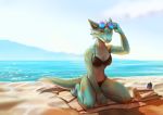  alix_(dsc85) anthro beach bikini clothing dragon eyewear female koul seaside sunglasses swimwear 