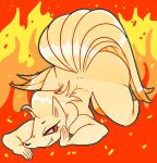  2019 absurd_res all_fours anthro anthrofied ass_up breasts butt canid canine female fur hand_on_chest hi_res kyaramerucocoa looking_at_viewer mammal multi_tail ninetales nintendo nude pok&eacute;mon pok&eacute;mon_(species) pok&eacute;morph red_eyes smile solo tan_body tan_fur video_games wide_hips 