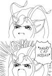  angry angry_noises animal_humanoid capcom darkstalkers dolphman english_text felicia_(darkstalkers) felid felid_humanoid feline feline_humanoid female hi_res humanoid humor mammal mammal_humanoid meme monochrome open_mouth parody reaction_image simple_background solo teeth text video_games wavy_mouth white_background yelling 